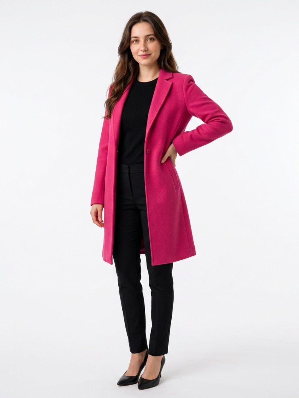 Hot Pink Carolina Belle Montreal Long Duster Jacket Coat- Size XS